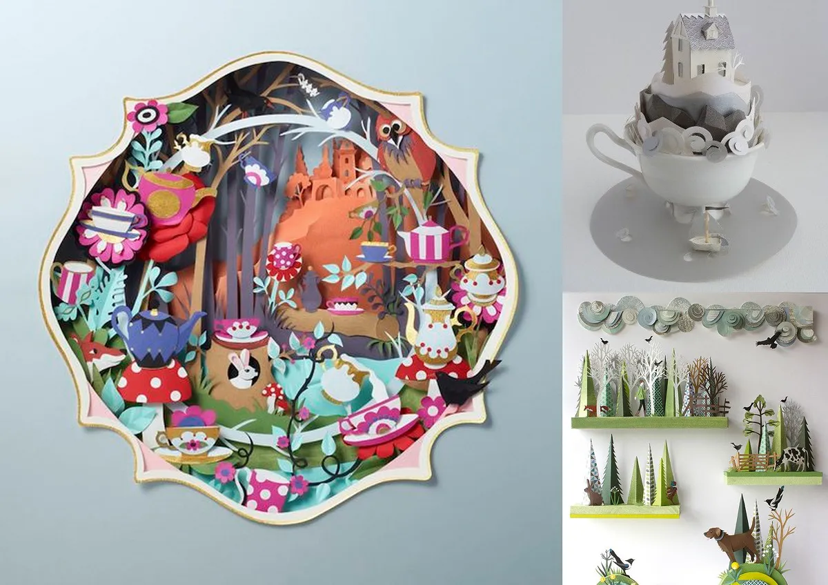 Exemples de manualitats de paper de l'artista Helen Musselwhite