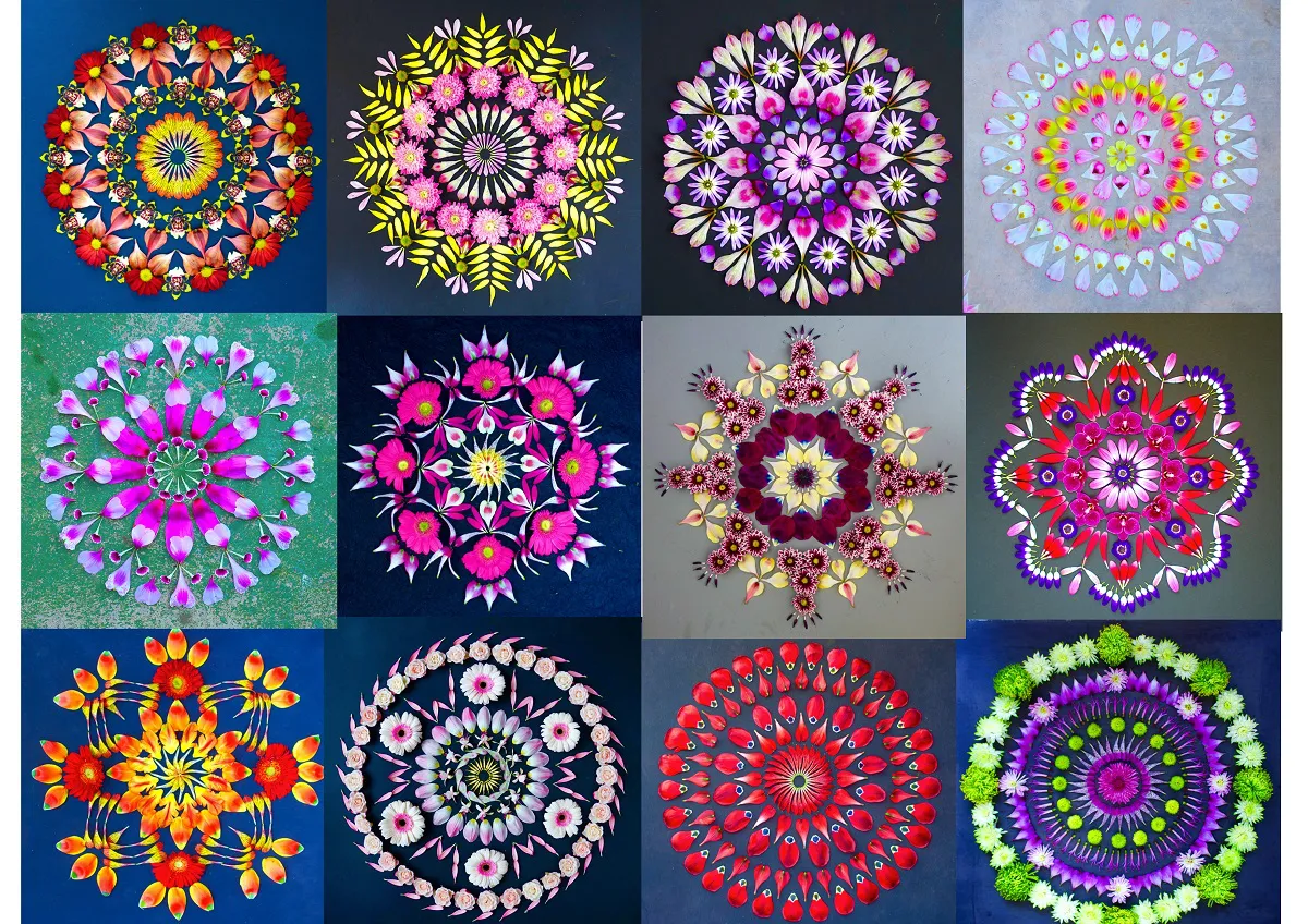 Ejemplos de Mandalas naturaleza de Kathy Klein