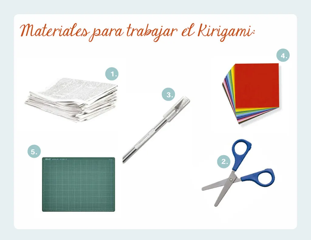 Materiales para hacer manualidades de papel de Kirigami