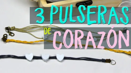 Pulseras de corazones de Fimo