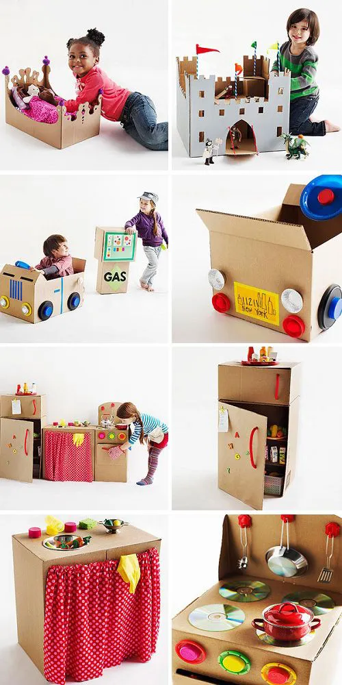 juguetes y manualidades cajas de carton