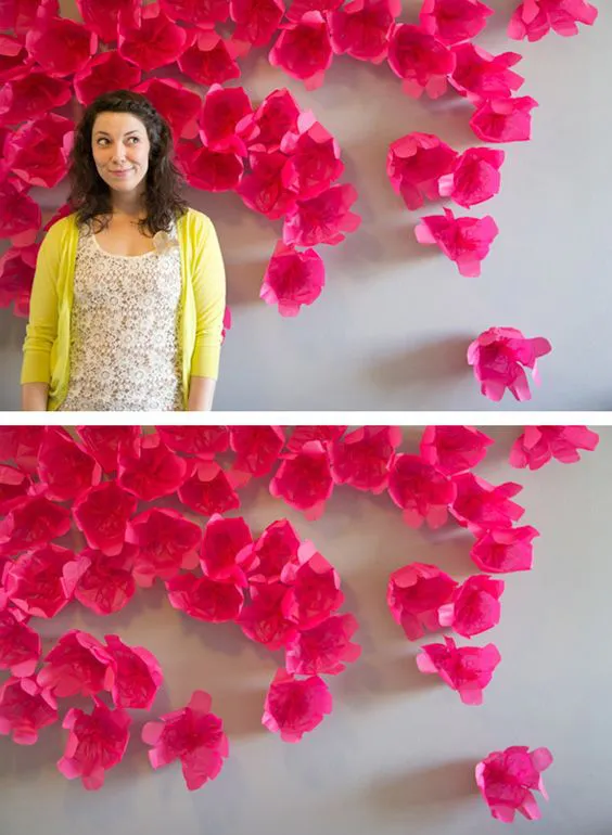 tissue paper wall flower backdrop - Google Search: 