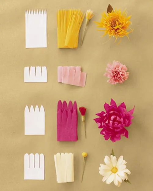 flores de papel sencillas para hacer con niños y decorar fiestas