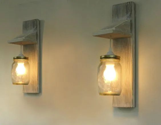 lamparas de decoración madera reciclada