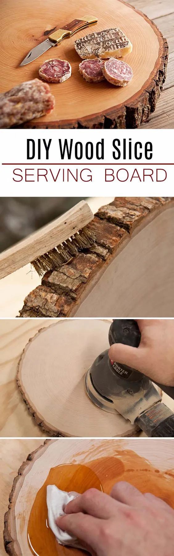DIY Gifts For Men | Awesome Ideas for Your Boyfriend, Husband, Dad - Father , Brother and all the other important guys in your life. Cool Homemade DIY Crafts Men Will Truly Love to Receive for Christmas, Birthdays, Anniversaries and Valentine’s Day | Wood Slice Serving Board for Him | http://diyjoy.com/diy-gifts-for-men-pinterest: