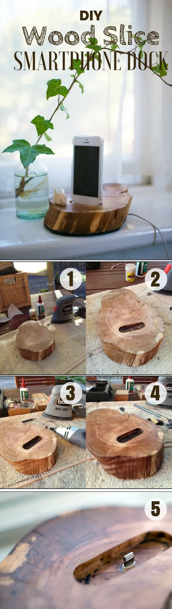 Check out how to build this easy DIY Wood Slice Smartphone Dock @istandarddesign: 