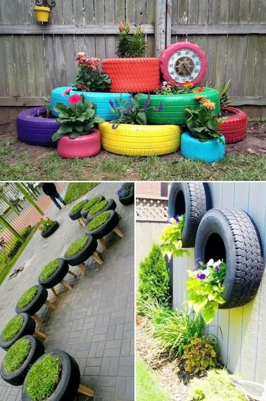decorar un jardin reciclando