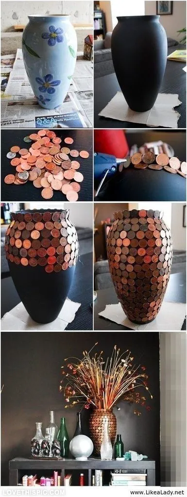 decorar jarrones reciclados
