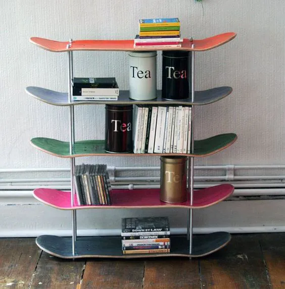 decoracion muebles reciclados con skateboards