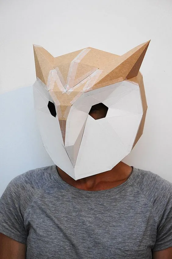 Máscara de búho de cartón para vender