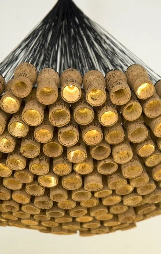 Champagne cork chandelier