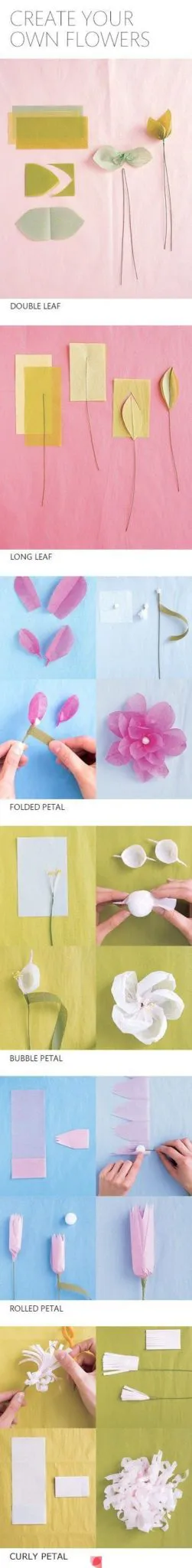 Sencillas flores de papel cometa explicadas a pasos