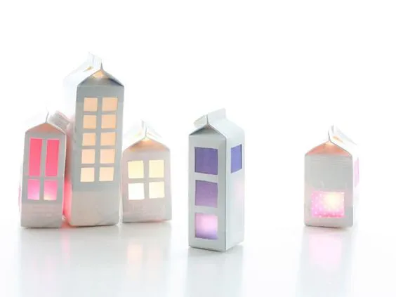 DIY- Casas con cartones de leche: