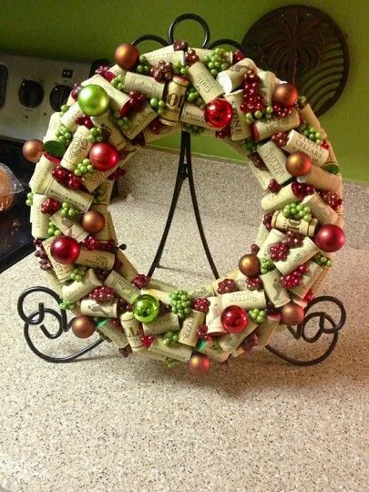 Wine Cork Christmas Wreath - By Sandi K.