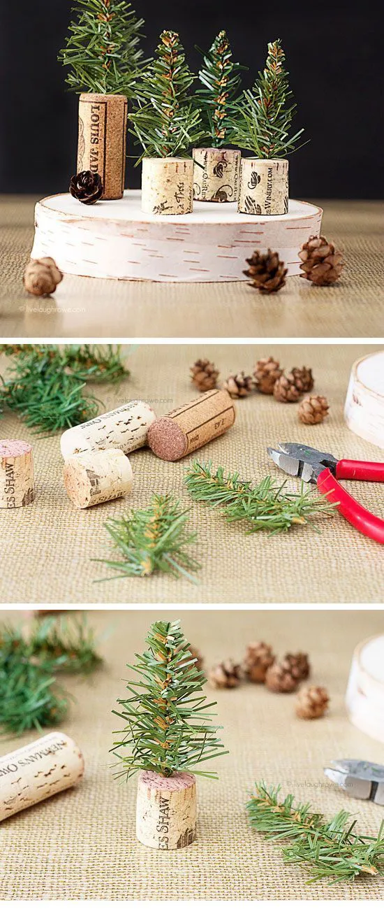 Simple Wine Cork Trees | Click for 25 DIY Christmas Decorations Ideas | Christmas Decorating Ideas for the Home