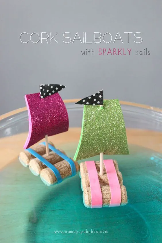 DIY WIne Cork Crafts for Kids to Make - DIY Wine Cork Sailboat - DIY Projects…