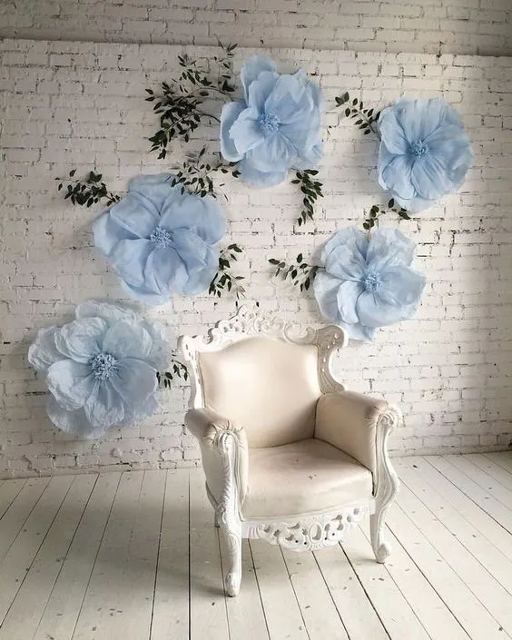 Decoración para eventos con flores de papel: 