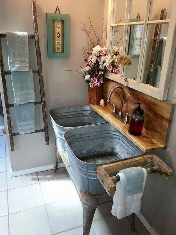 muebles de baño rusticos reciclados