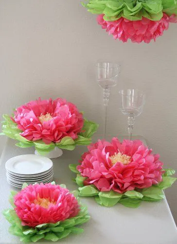 Flores de papel de seda para decorar