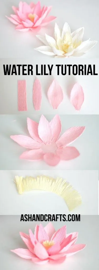 flores de loto con papel crepe