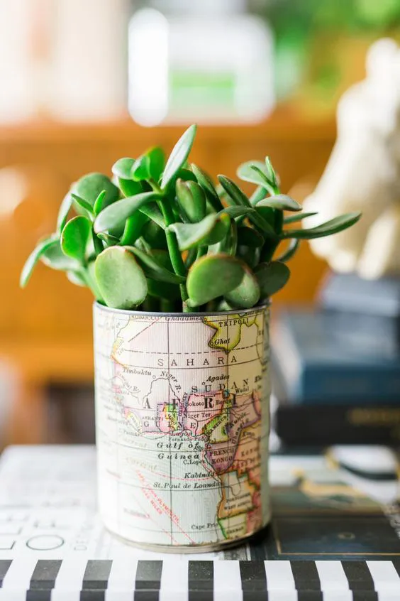 Look how chic this succulent planter is! Would you believe it was once a humble soup can? --> http://www.hgtv.com/design/make-and-celebrate/handmade/1/easy-tin-can-crafts?soc=shpinparty: 
