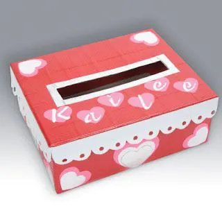 caja de san valentín de amor con cartón de zapatos