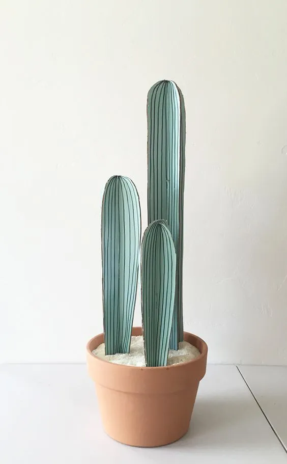manualidades de cactus de carton para decorar