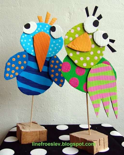 manualidades con carton y papel de pajaros