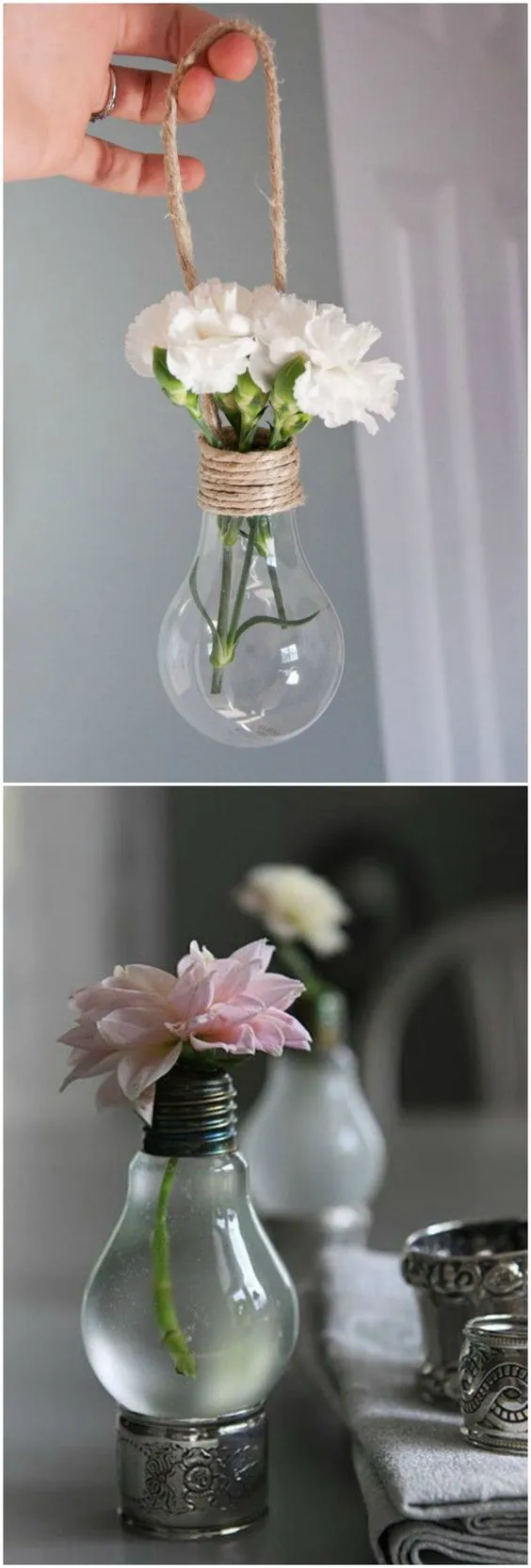 como decorar bombillas recicladas