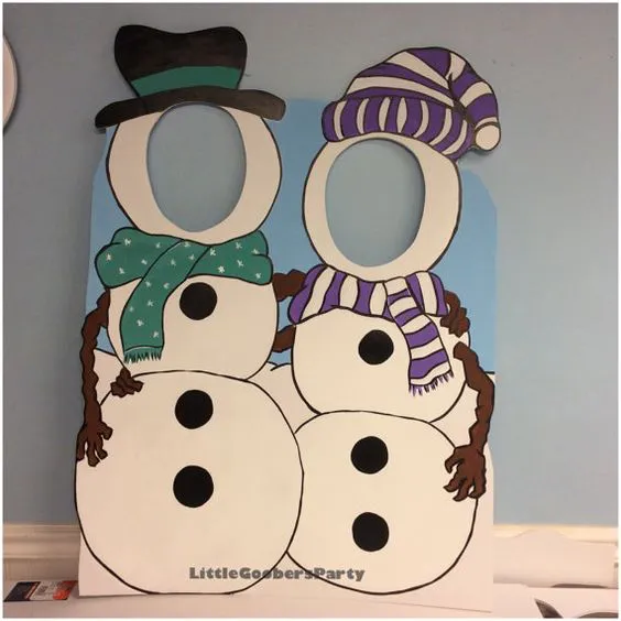 Muñeco de nieve y pingüino de madera cara de por LittleGoobersParty: