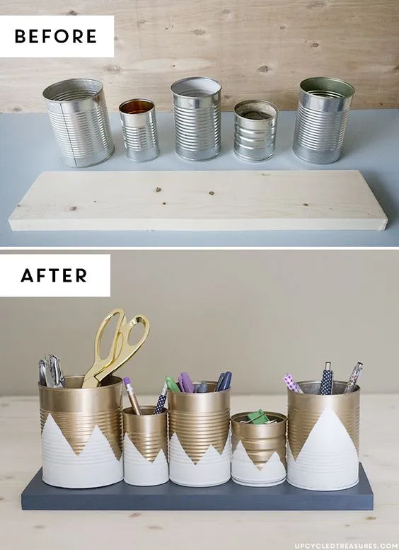 Ballena barba Ambiguo infierno ▷ ✓34 ideas de decoración con latas recicladas 【TOP 2022】 - Uma Manualidades