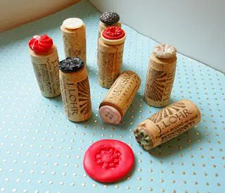 Button and cork wax seal stamp--or just use it to stamp on your art journal page!