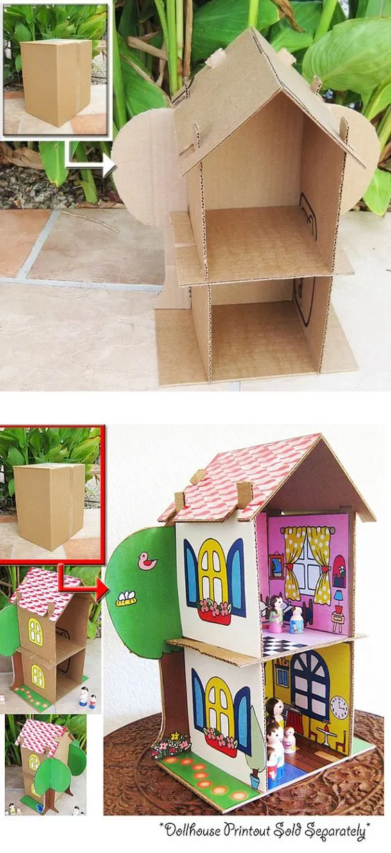 35 ideas para hacer una casita de muñecas | Entre Actividades Infantiles: 