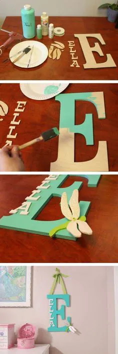 Letras recicladas de madera para decorar habitaciones