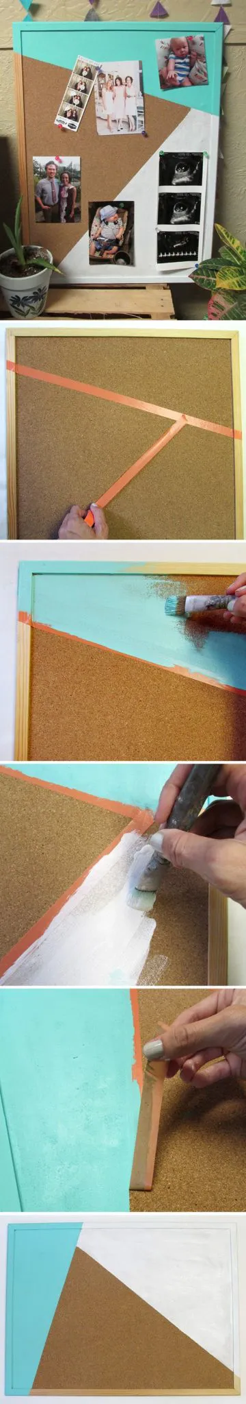 geometric corkboard diy