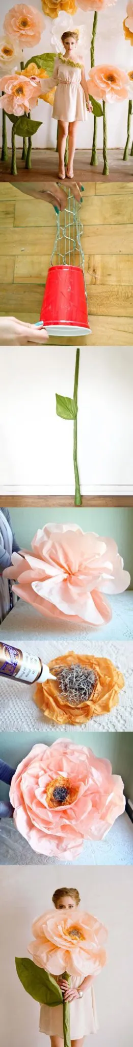 Flores gigantes de papel de seda 