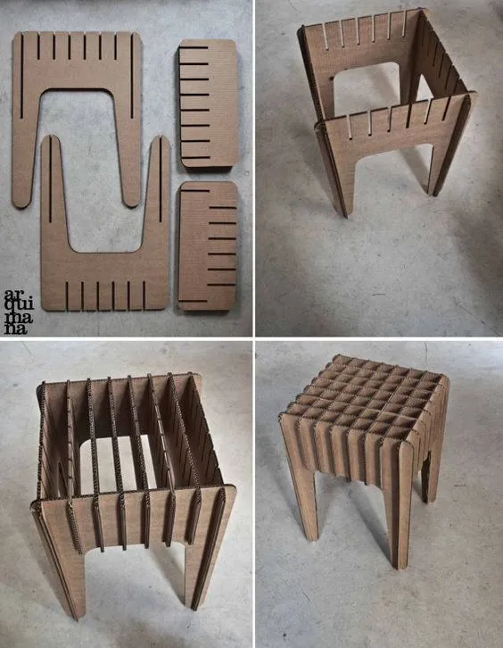 Our Little Cardboard Stool by arquimana on Etsy: