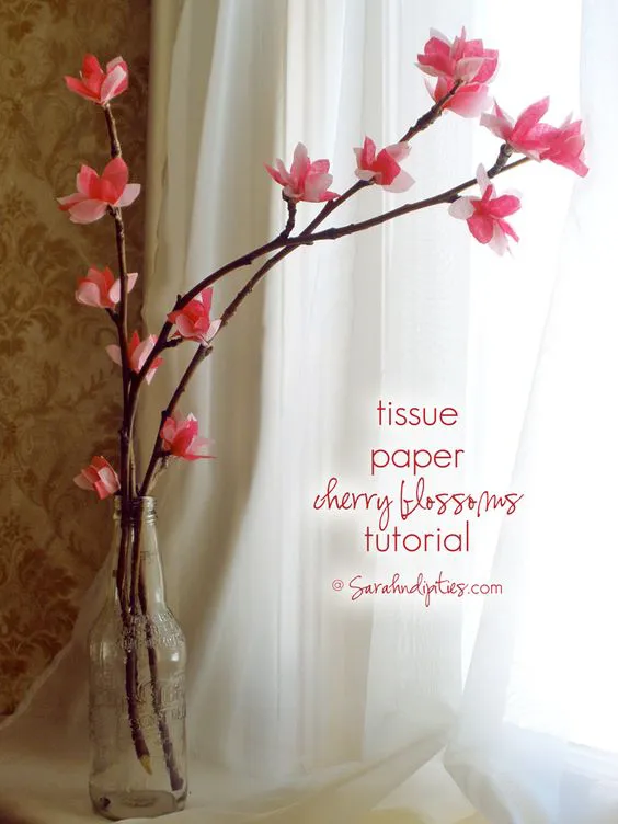 HACER Que Cosas: Papel de seda flor de cerezo Tutorial | Sarahndipities: 