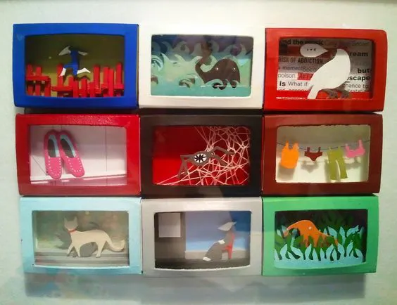 manualidades con cajas de cartón dioramas