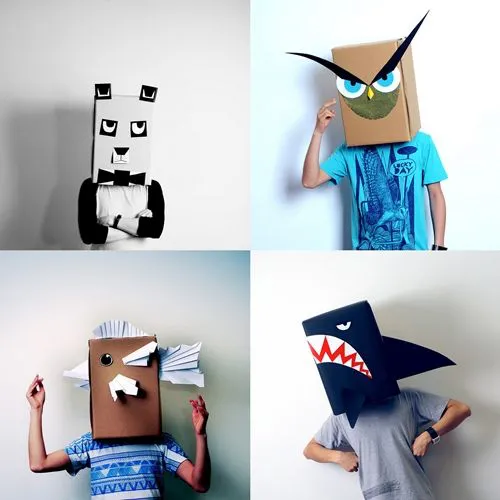 manualidades con carton reciclado mascaras