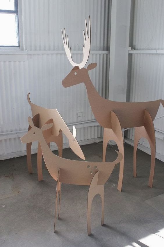 manualidades de cartón para navidad renos