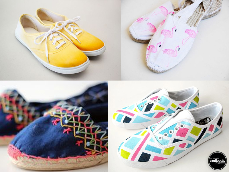 manualidades de verano para adultos zapatillas teñidas