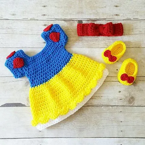 Vestidos disney de crochet