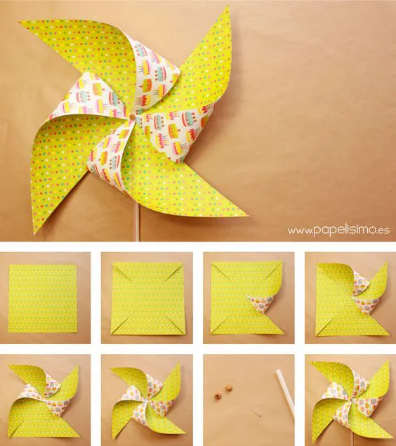 Como-hacer-molinillos-de-papel-que-gira-DIY--paper-Pinwheels: 