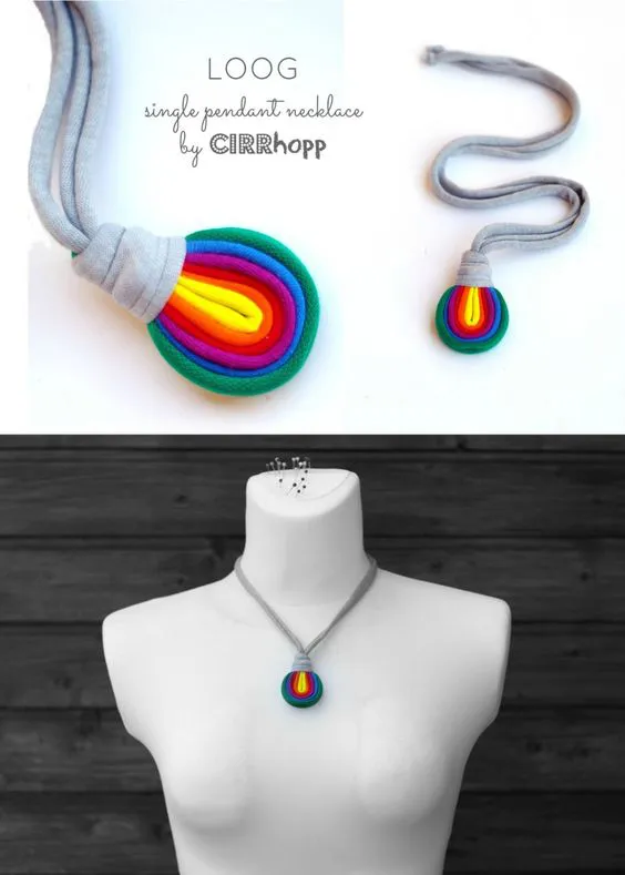 Rayas de collar/arco iris/Marina/reciclado/hecho a por cirrhopp: