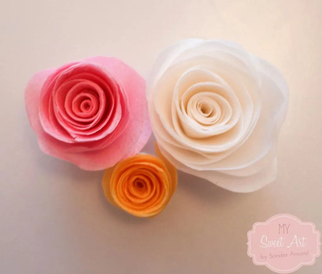 28 tutoriales sencillos de flores de papel arroz - E-Manualidades