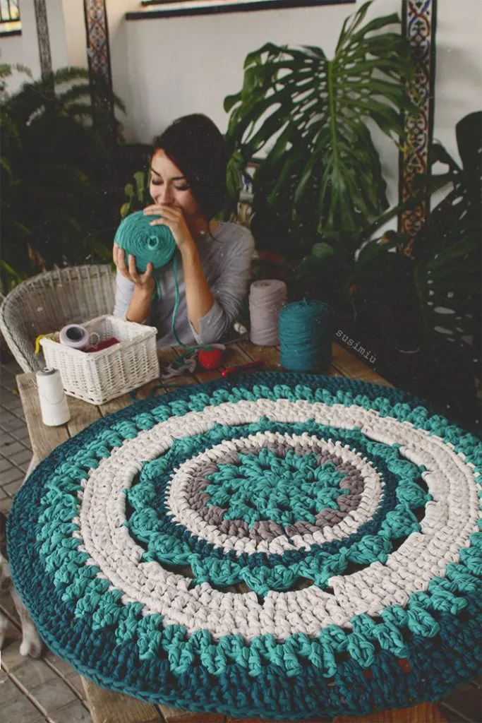 alfombras de crochet redondas