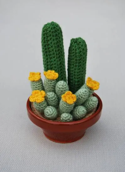 cactus hechos de ganchillo