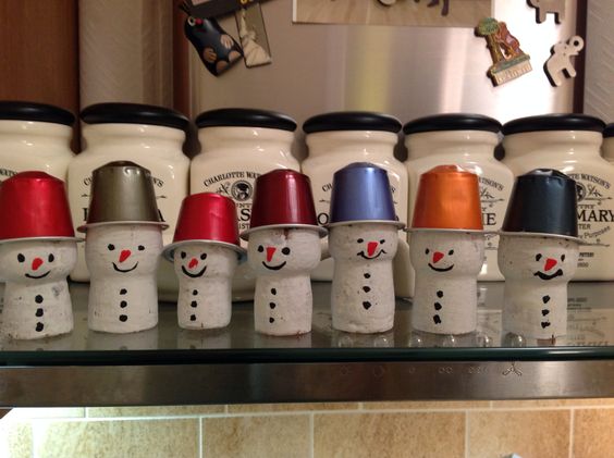 muñeco de nieve con capsulas nespresso