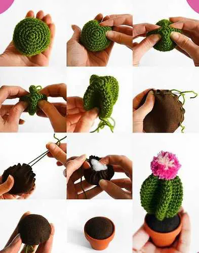 tutorial de cactus de ganchillo